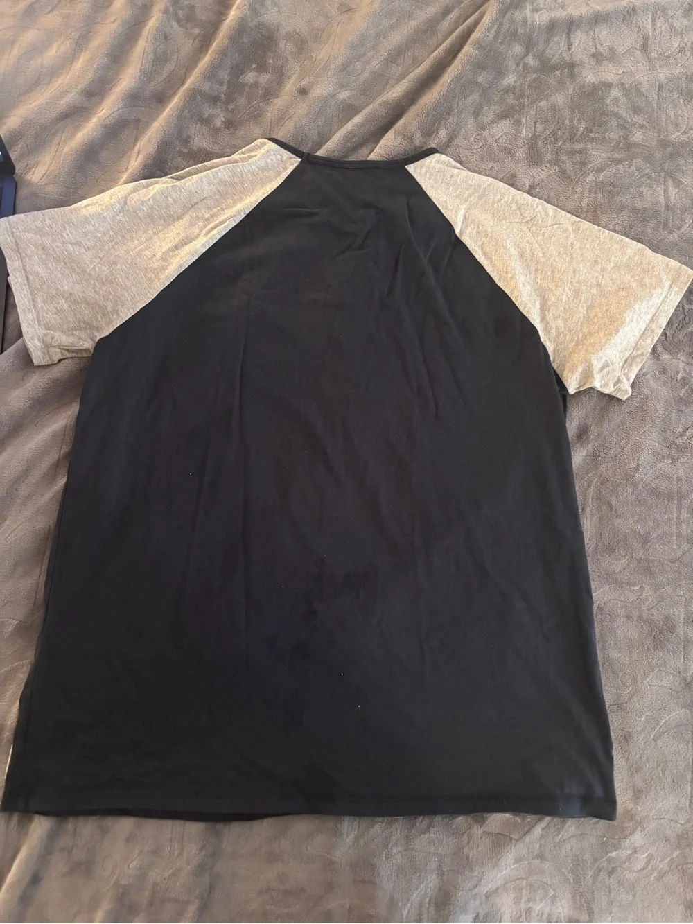 Paloma Wool Black Tee with Gray Raglan Sleeves - Picture 4 of 5
